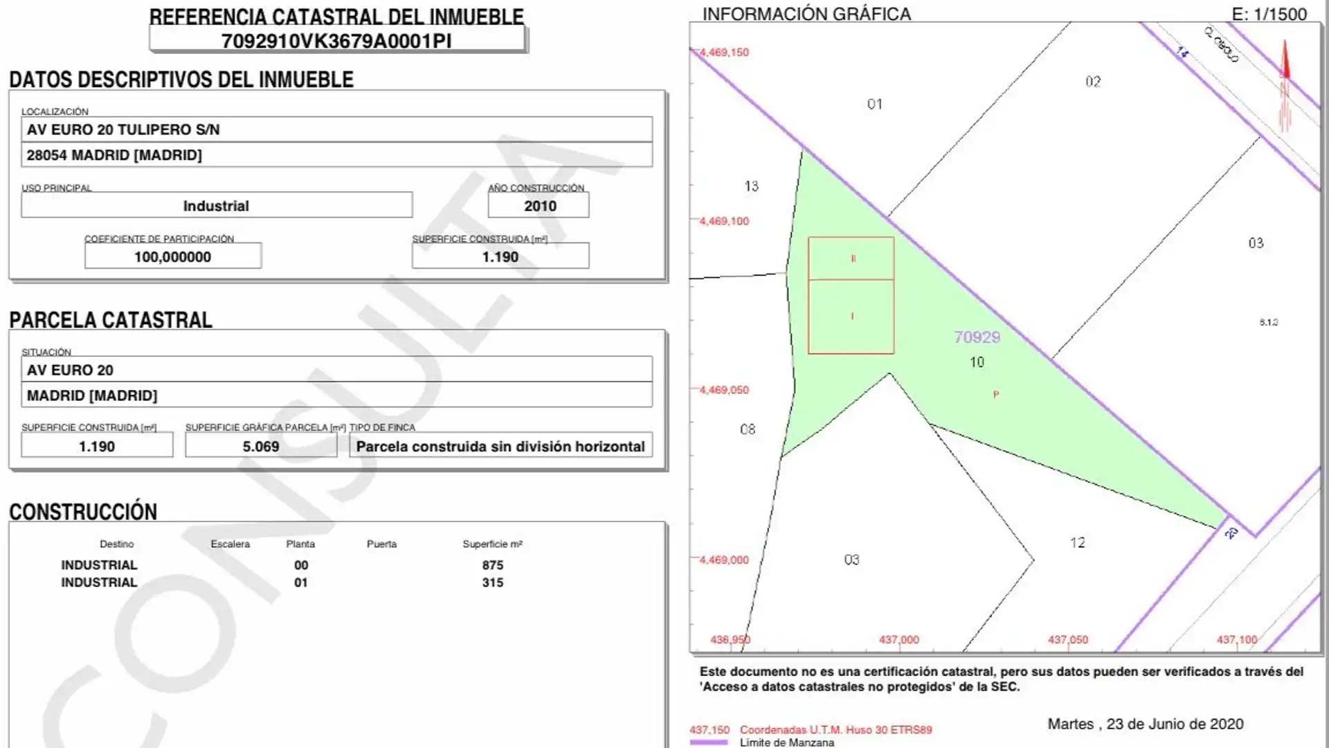 Terreno industrial en venta en  Madrid Capital