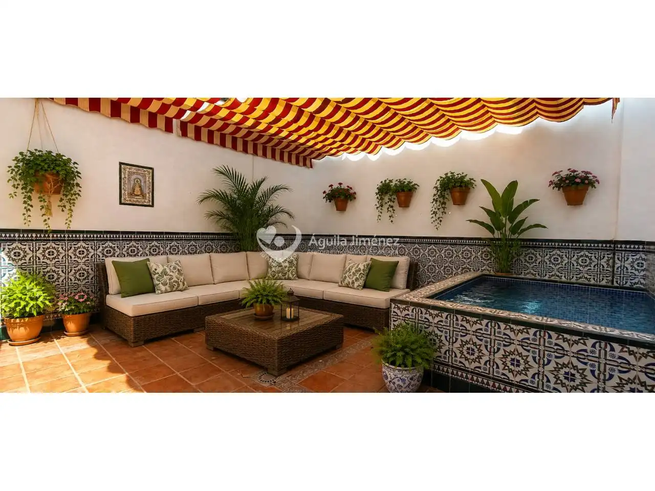 Terraza de Casa adosada en venta en Alcalá de Guadaira con Calefacción, Terraza y Piscina