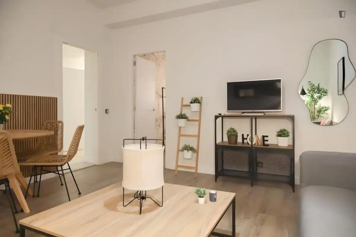 Wohnzimmer von Wohnungen zur untervermieten in Madrid mit Heizung, Möbliert und Ofen