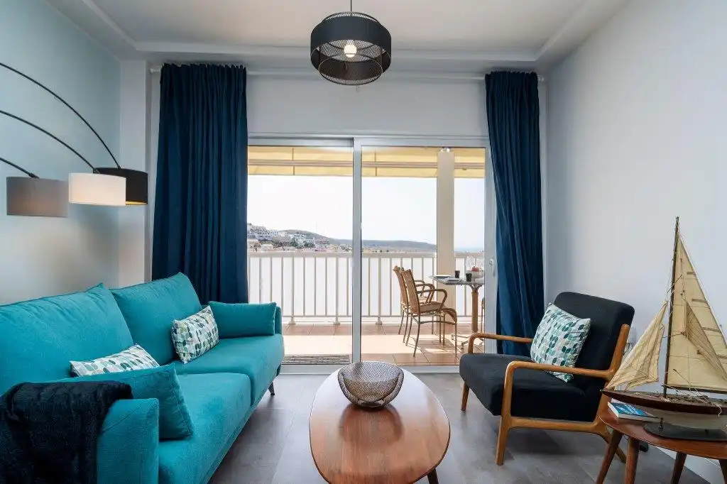 Sala de estar de Apartamento en venta en Mogán con Aire acondicionado, Parquet y Terraza