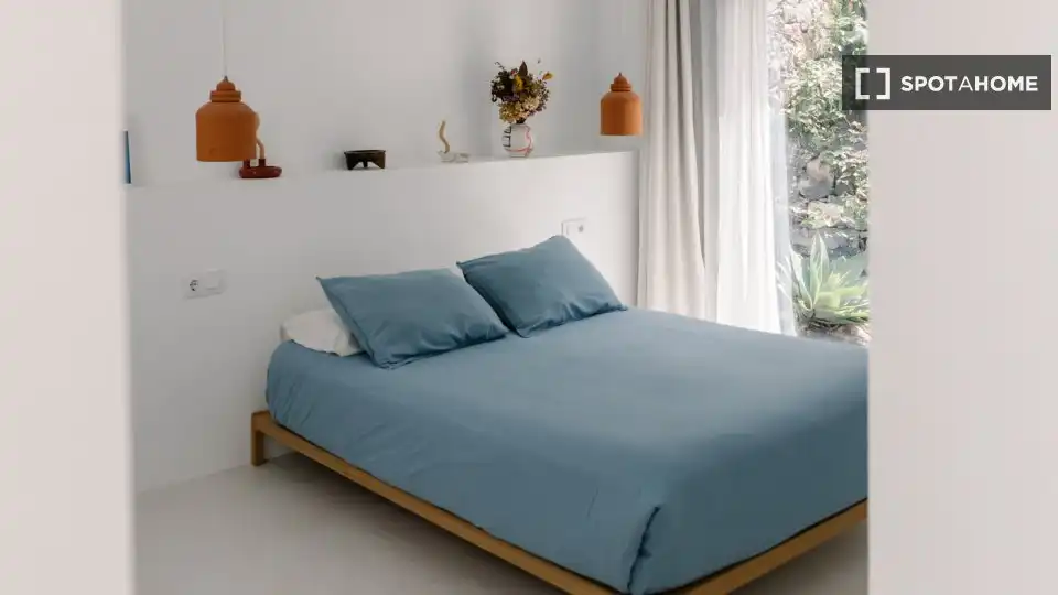 Habitación de Apartamento para compartir en Tinajo con Aire acondicionado, Terraza y Amueblado