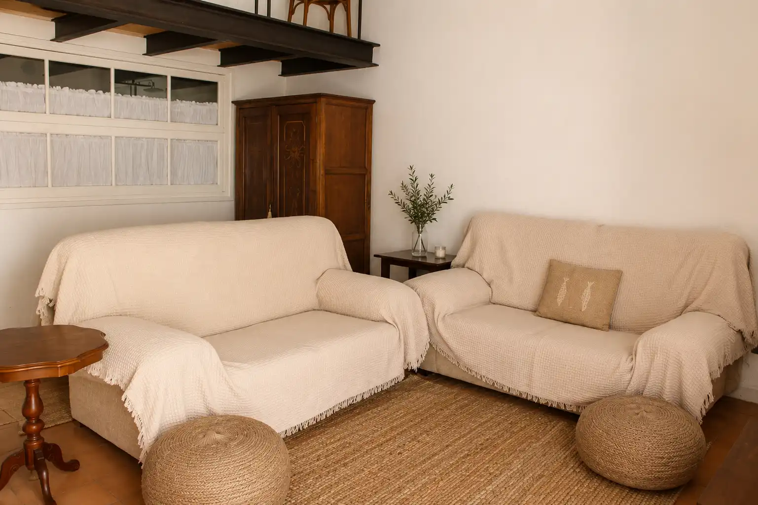 Sala de estar de Loft de alquiler en Palamós con Aire acondicionado, Calefacción y Amueblado