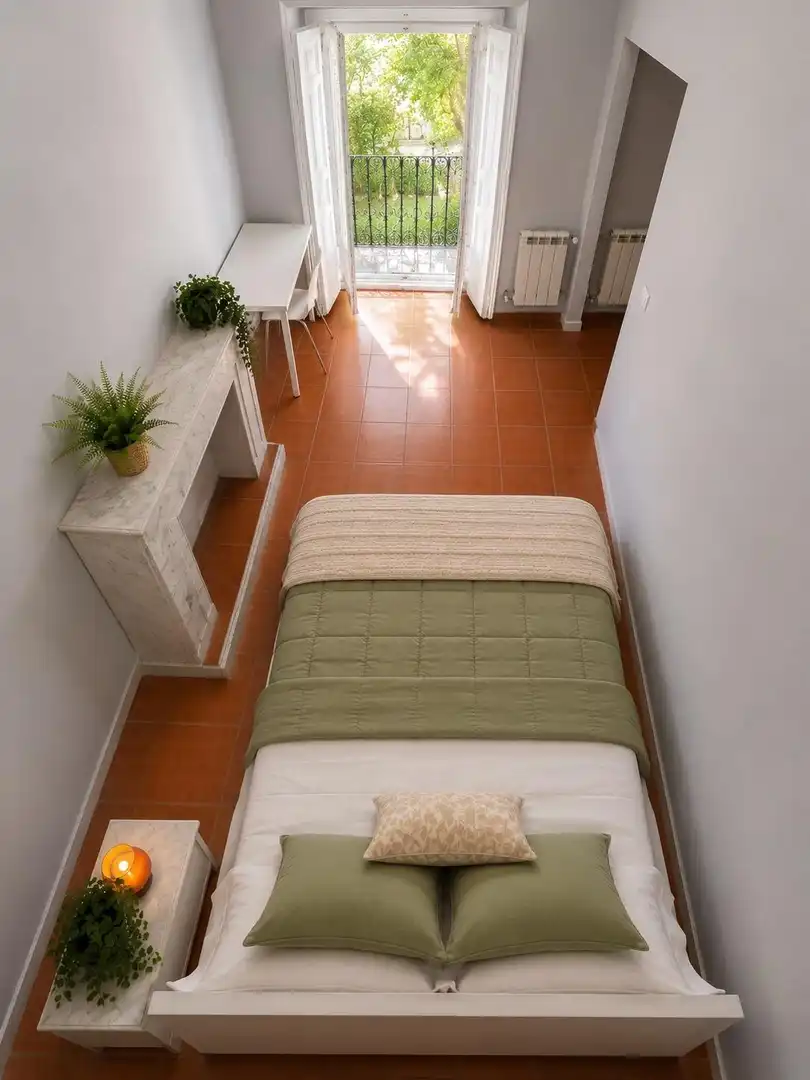 Bedroom of Flat for rent in Madrid  with Heating, Furnished and Balcony