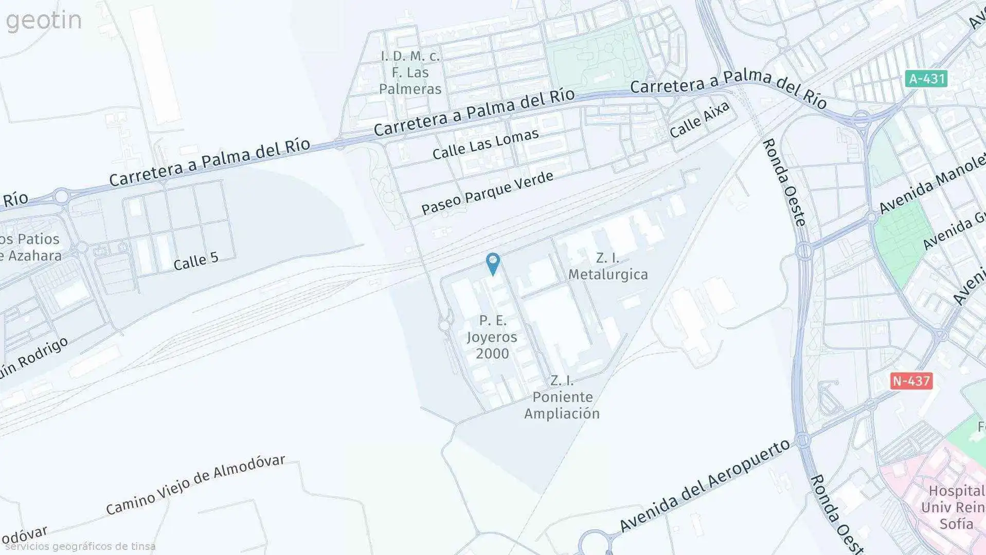 Vista exterior de Nave industrial en venta en Córdoba con Alarma