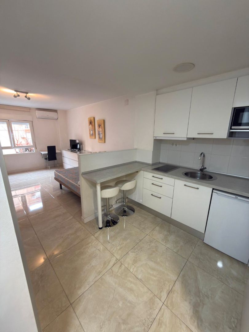 Cuina de Estudi de lloguer en  Granada Capital amb Aire condicionat, Moblat i Rentadora