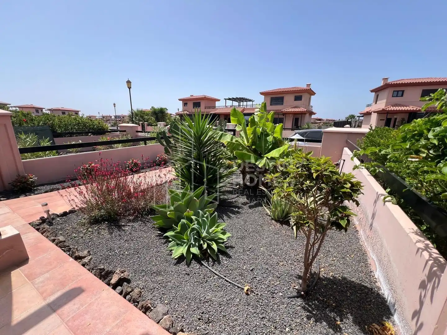Vista exterior de Casa adosada en venda en La Oliva amb Jardí privat, Terrassa i Moblat