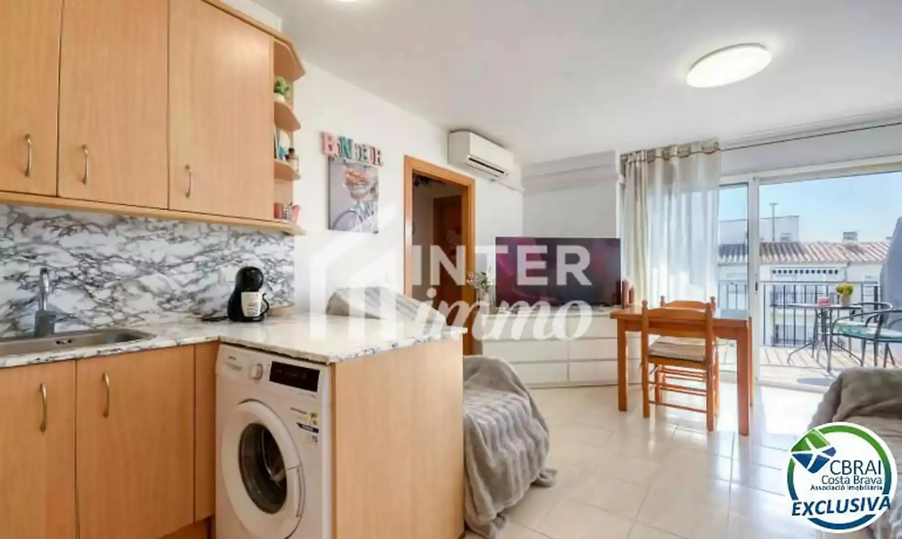 Living room of Flat for sale in Roses  with Air Conditioner and Terrace