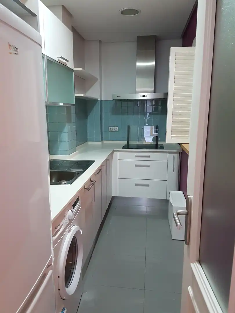 Cuina de Apartament de lloguer en Sevilla amb Aire condicionat, Moblat i Rentadora