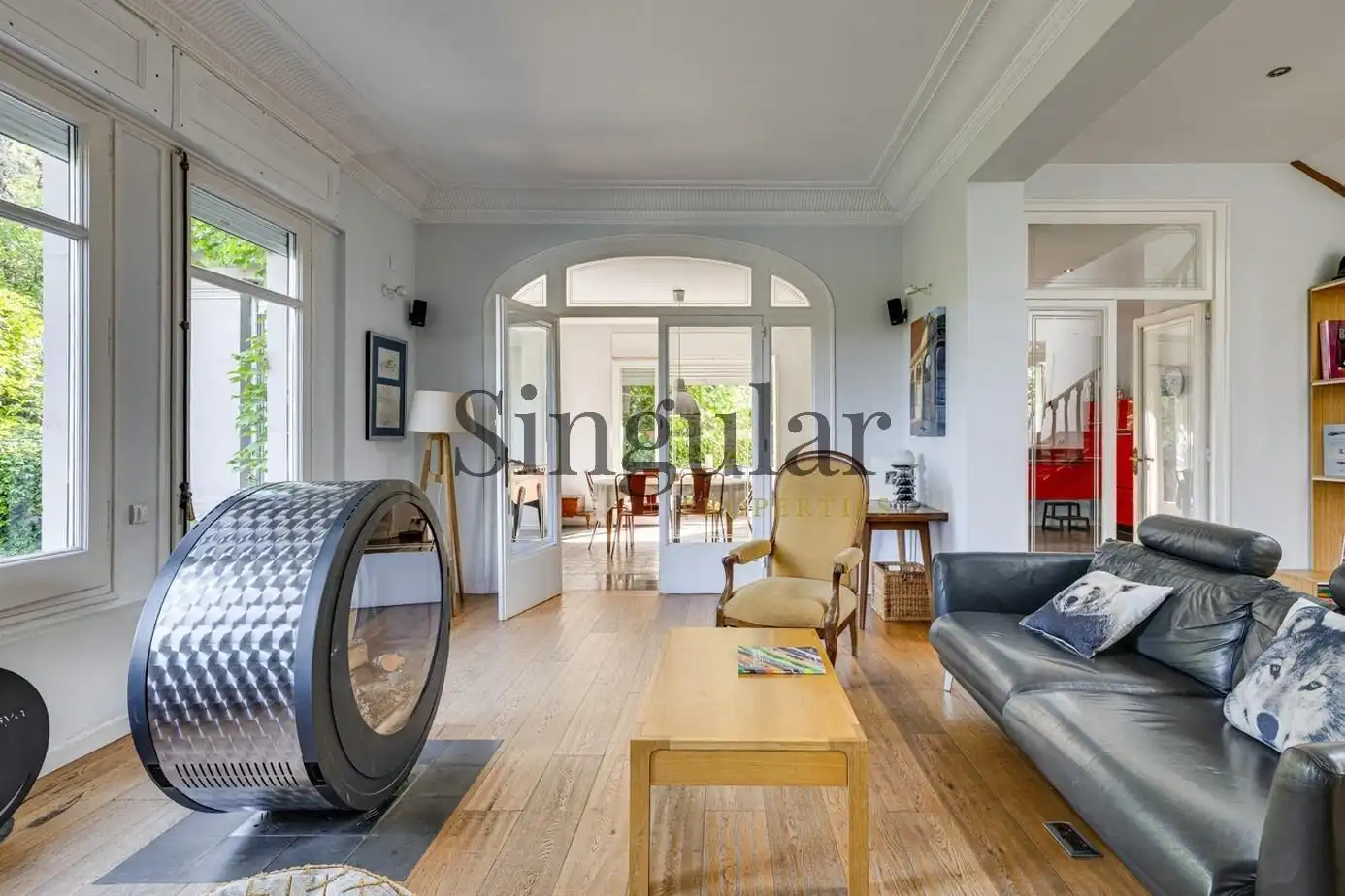 Sala d'estar de Casa o xalet en venda en Sant Cugat del Vallès amb Calefacció, Jardí privat i Traster