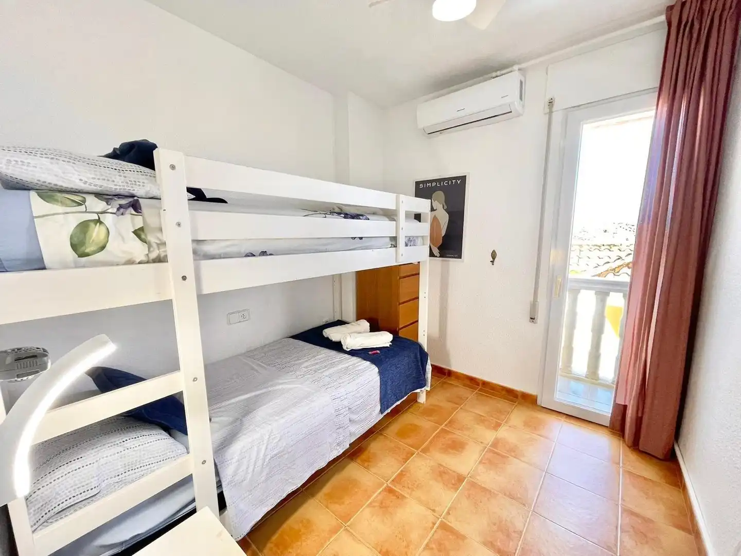 Schlafzimmer von Haus oder Chalet zur Miete in La Manga del Mar Menor mit Klimaanlage, Heizung und Terrasse