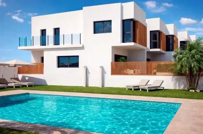 Piscina de Casa adosada en venda en Moncofa amb Calefacció, Jardí privat i Parquet