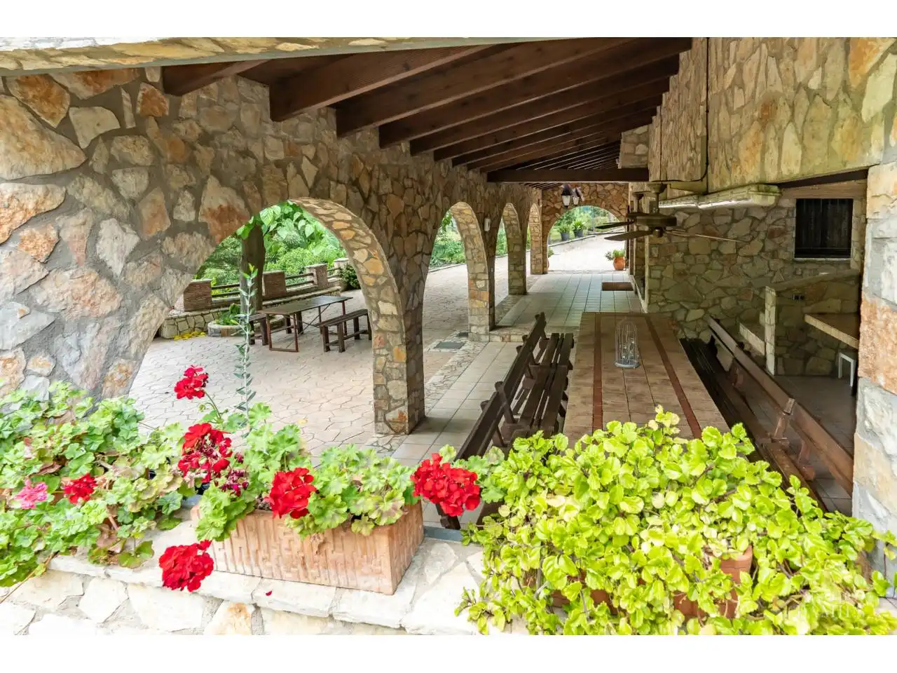 Terrassa de Finca rústica en venda en Riudecols amb Calefacció, Jardí privat i Piscina