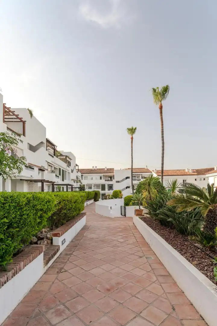 Vista exterior de Apartamento de alquiler en Estepona con Aire acondicionado, Terraza y Piscina