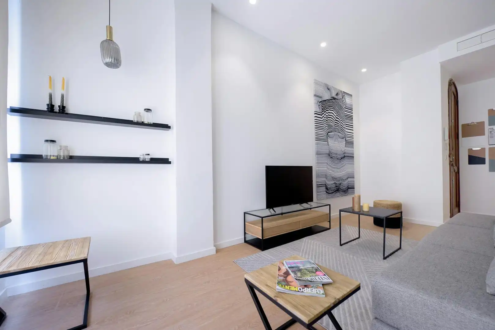 Living room of Flat for share in Valencia  with Air Conditioner, Furnished and TV