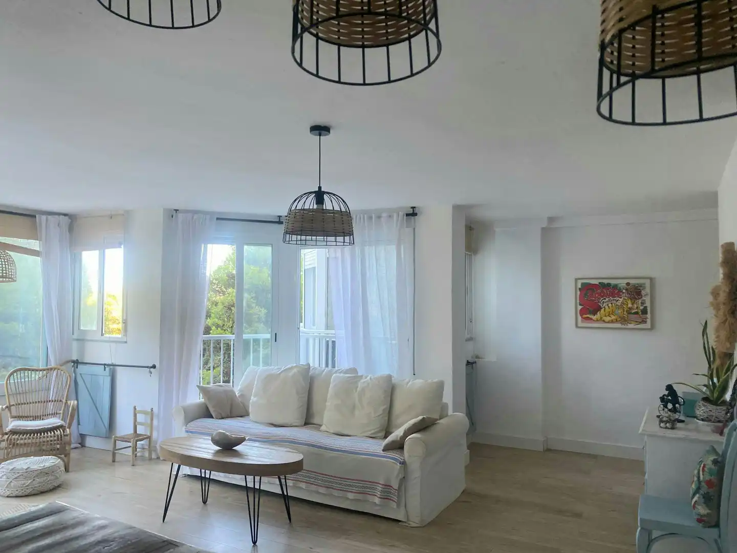 Wohnzimmer von Wohnung zur Miete in Valencia mit Klimaanlage, Heizung und Privatgarten