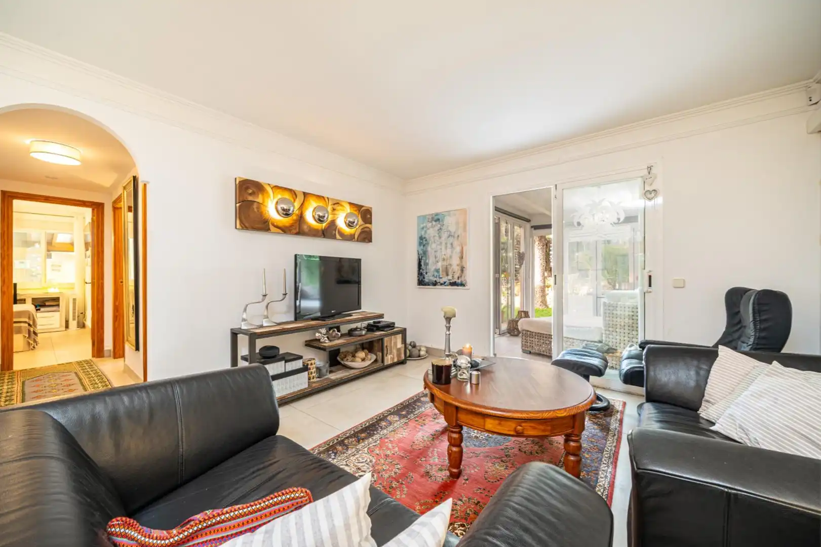 Sala de estar de Planta baja en venta en Sant Llorenç des Cardassar con Aire acondicionado, Calefacción y Jardín privado