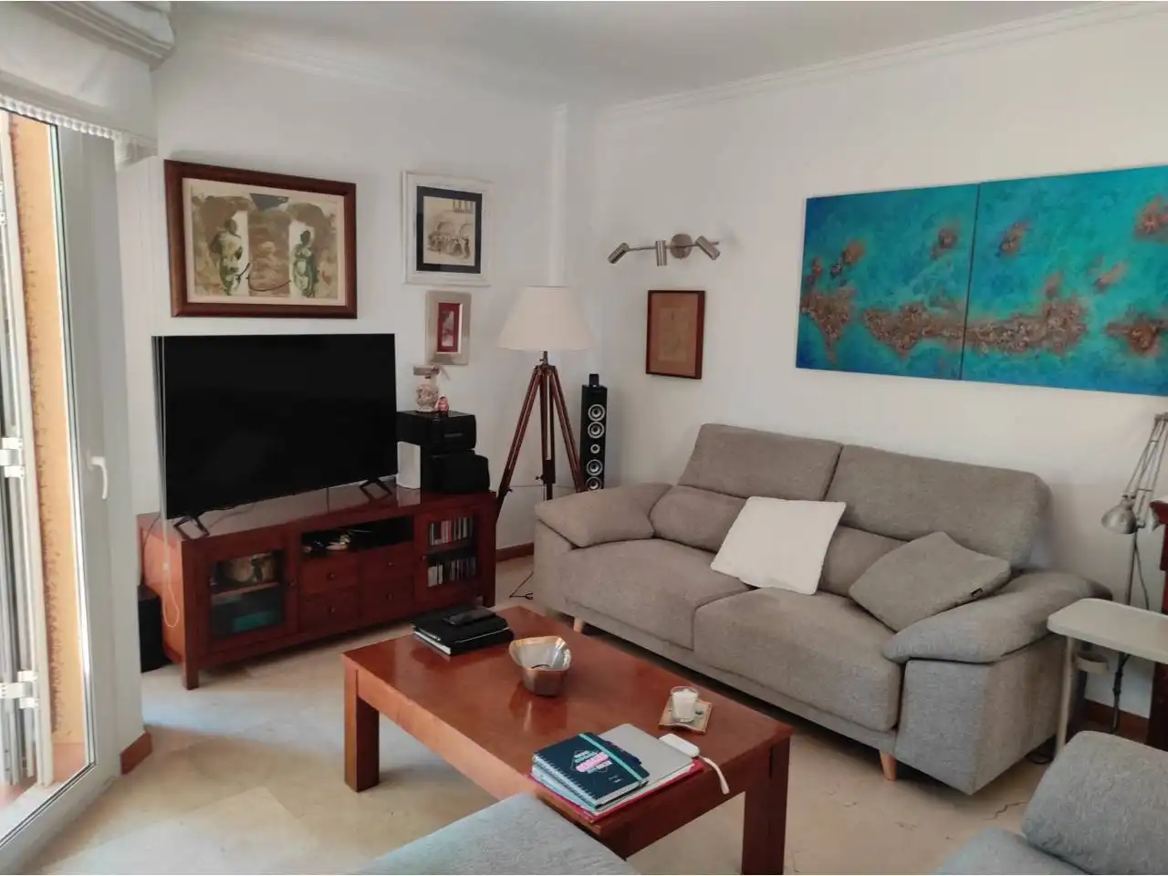 Living room of Flat for sale in  Palma de Mallorca  with Air Conditioner, Private garden and Terrace