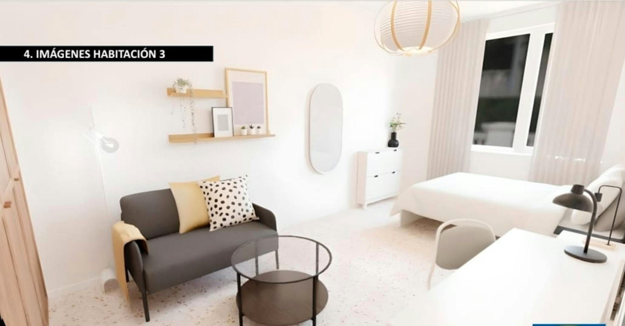 Living room of Flat to share in  Sevilla Capital  with Air Conditioner, Furnished and Washing machine