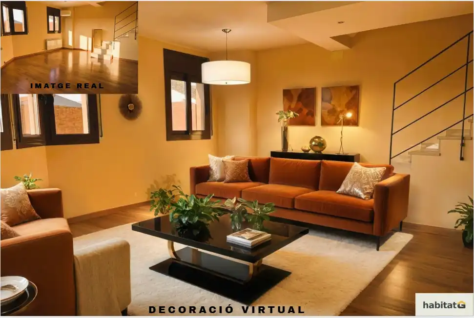 Sala de estar de Casa adosada en venta en El Palau d'Anglesola con Calefacción, Terraza y Trastero