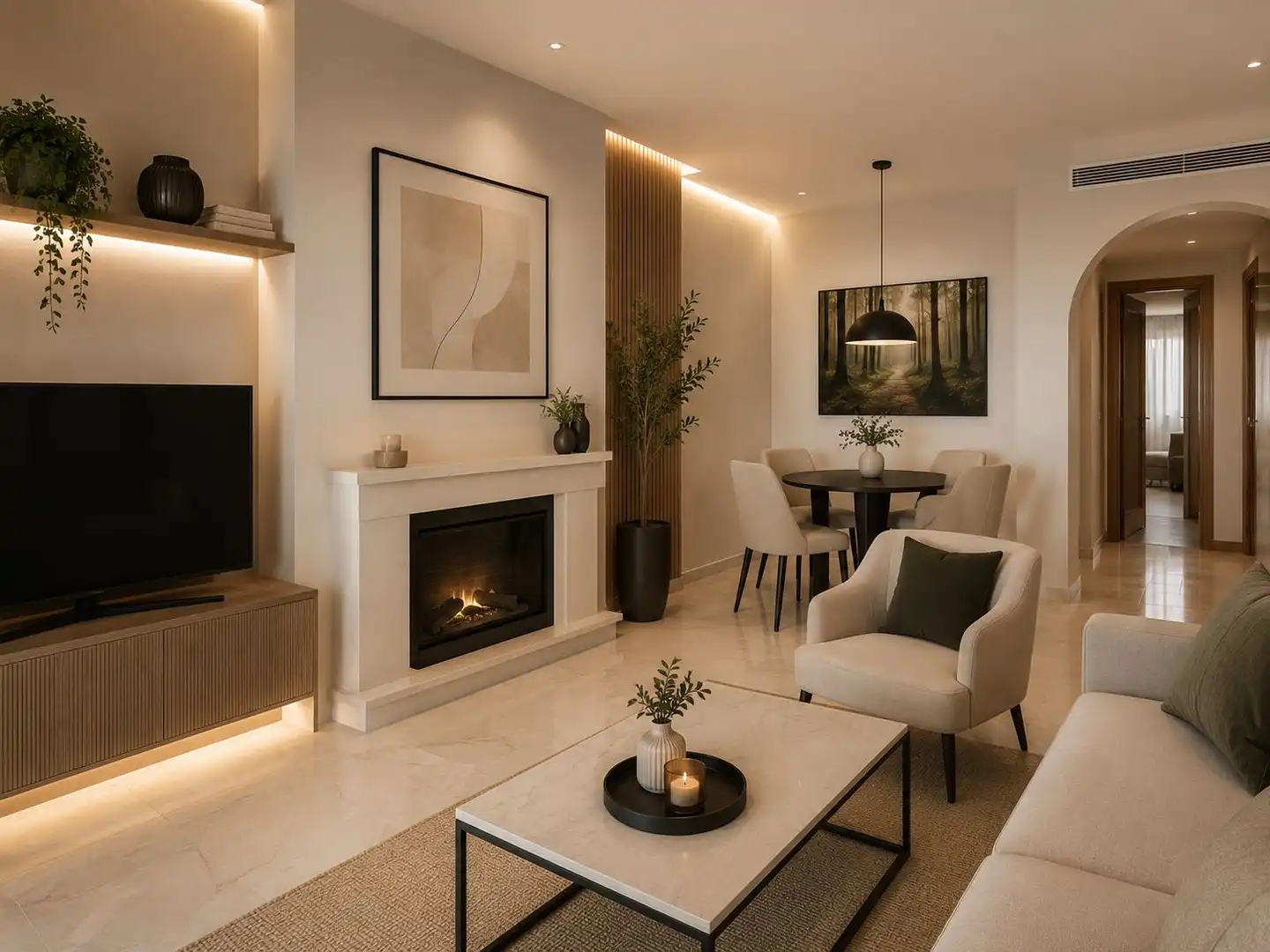 Sala de estar de Apartamento en venta en Marbella con Aire acondicionado, Calefacción y Amueblado