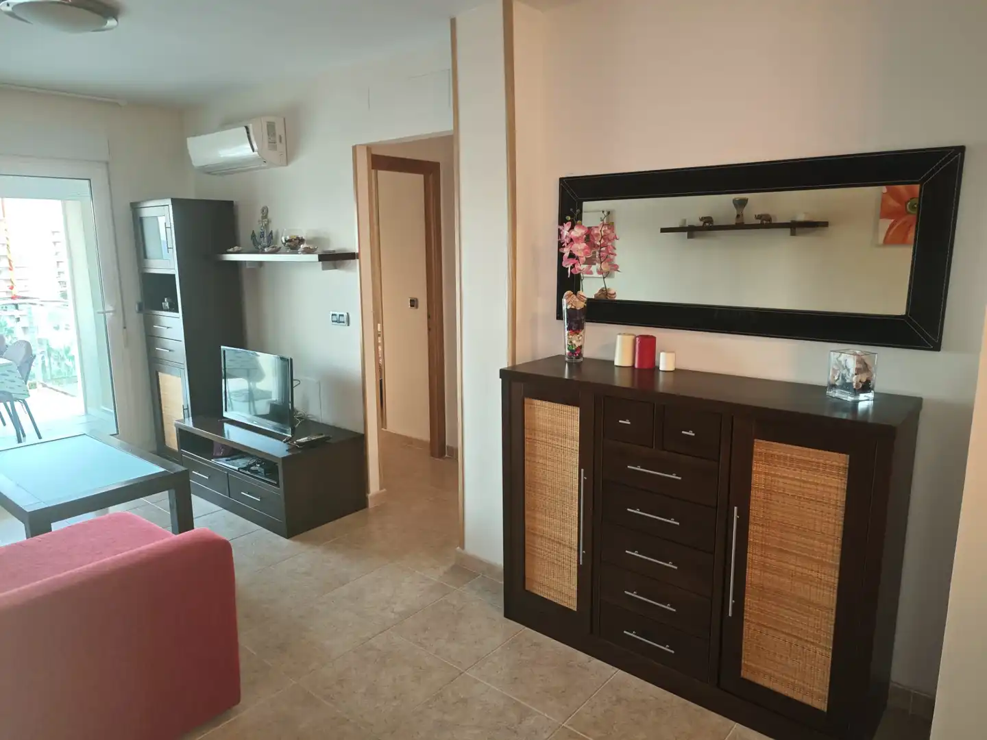 Wohnzimmer von Wohnungen zur Miete in La Manga del Mar Menor mit Klimaanlage, Terrasse und Möbliert
