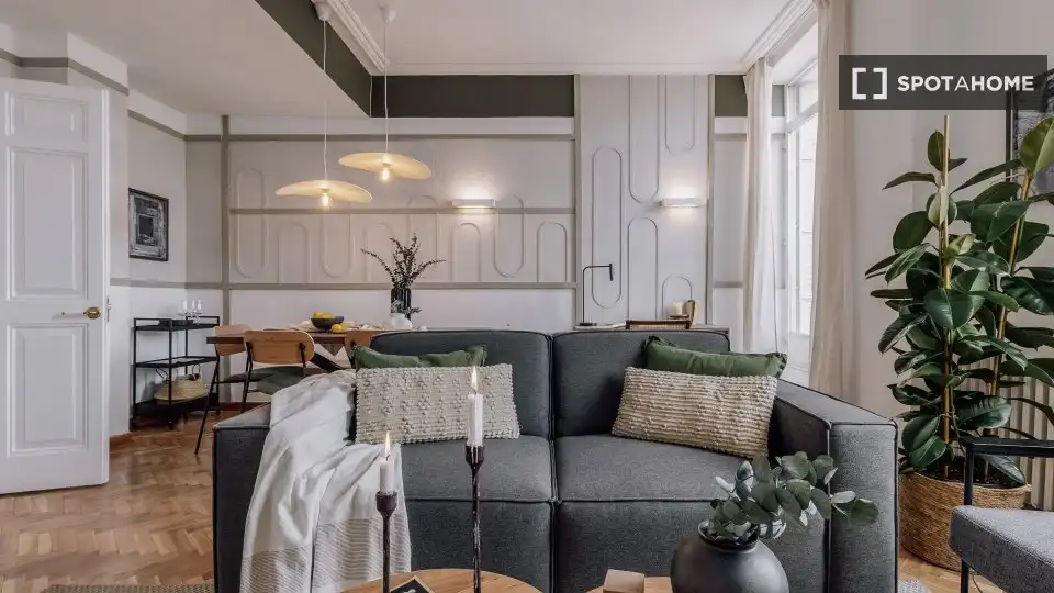 Sala de estar de Piso de alquiler en Madrid con Aire acondicionado, Calefacción y Amueblado