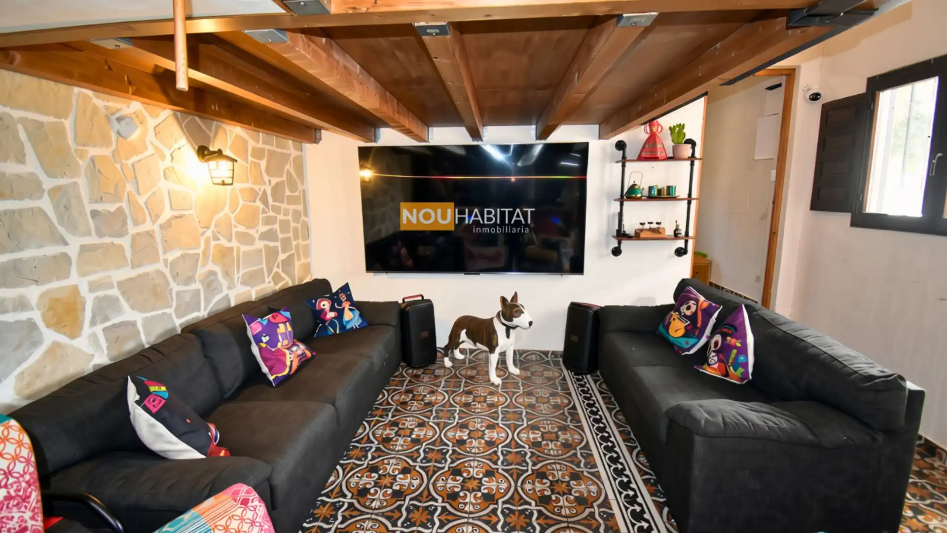 Sala de estar de Casa o chalet en venta en Montroi / Montroy con Aire acondicionado, Jardín privado y Terraza