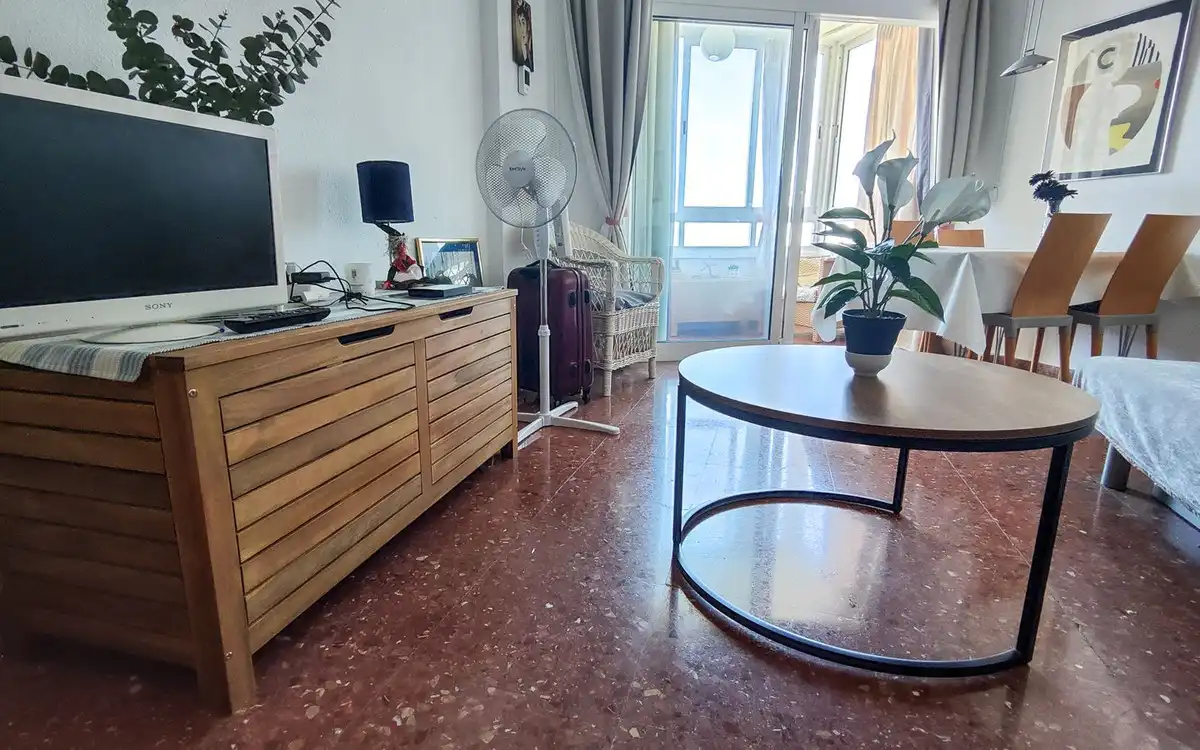 Sala de estar de Estudio en venta en Mijas con Terraza, Amueblado y Piscina comunitaria
