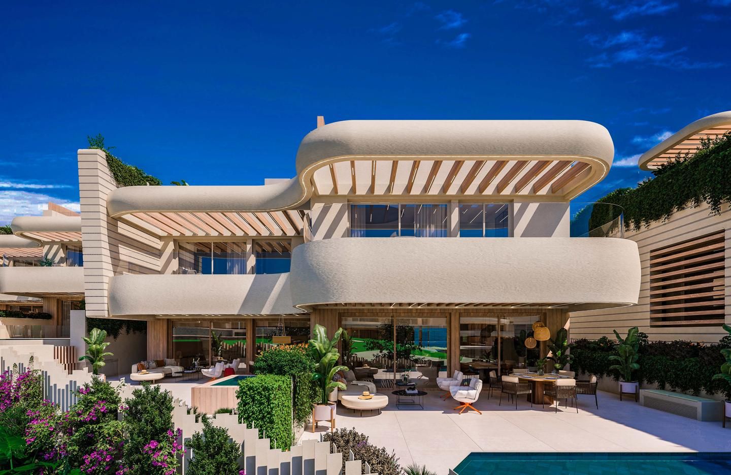 Vista exterior de Casa adosada en venda en Marbella amb Aire condicionat, Calefacció i Jardí privat