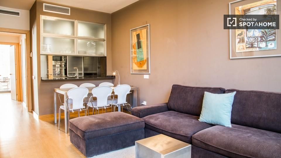 Living room of Flat to rent in  Barcelona Capital  with Air Conditioner, Heating and Furnished