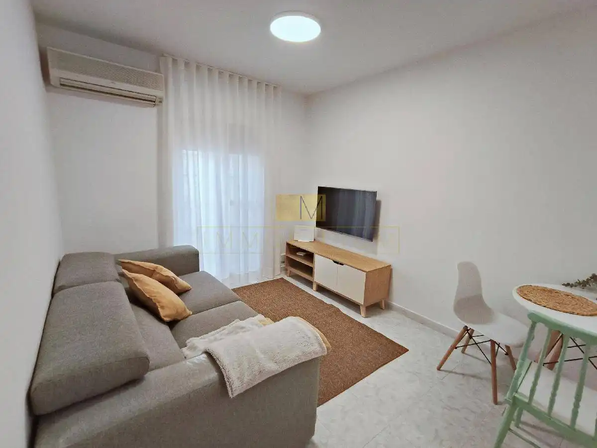 Living room of Flat for rent in Vilanova i la Geltrú  with Air Conditioner and Furnished