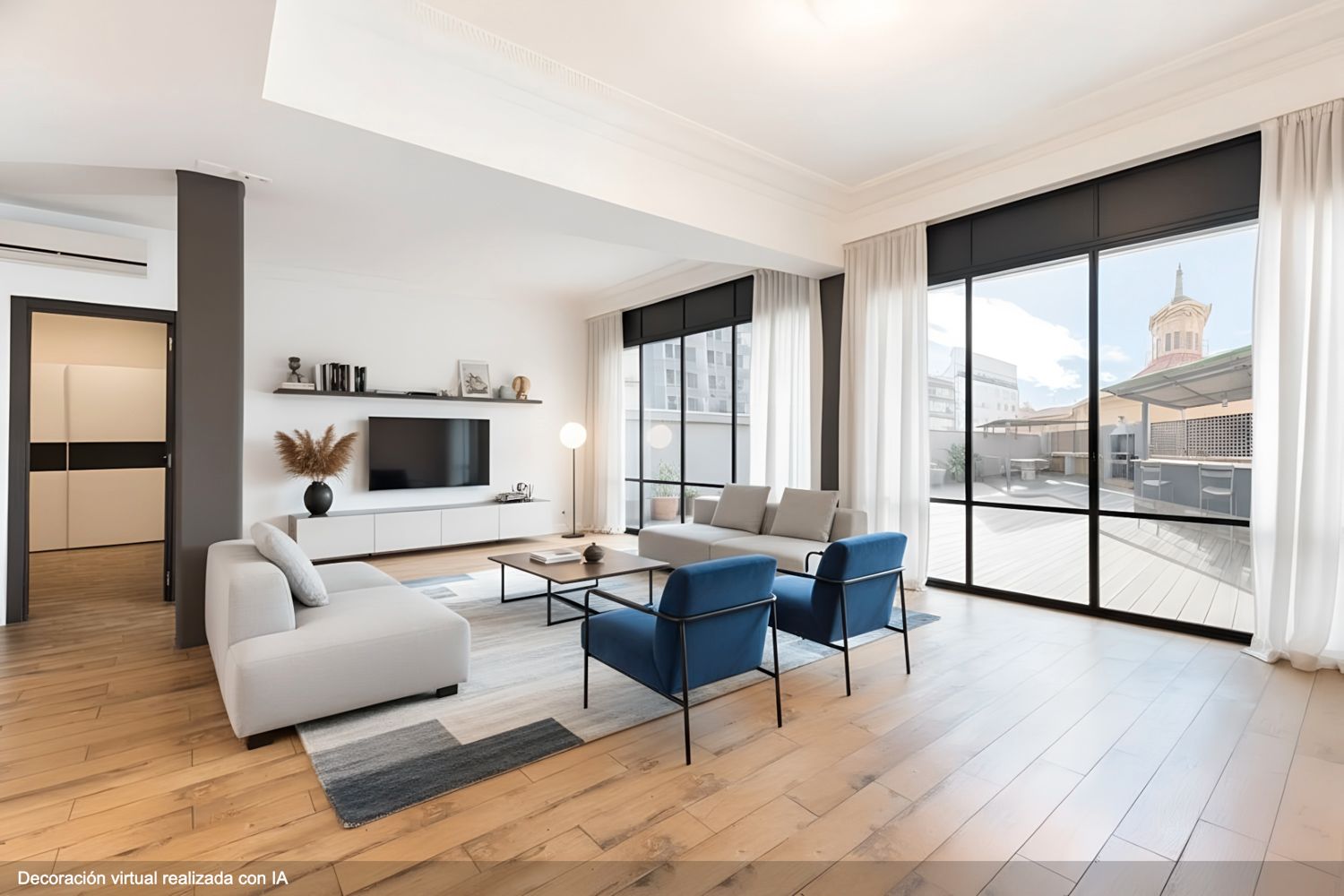 Living room of Apartment for sale in  Valencia Capital  with Air Conditioner, Heating and Parquet flooring