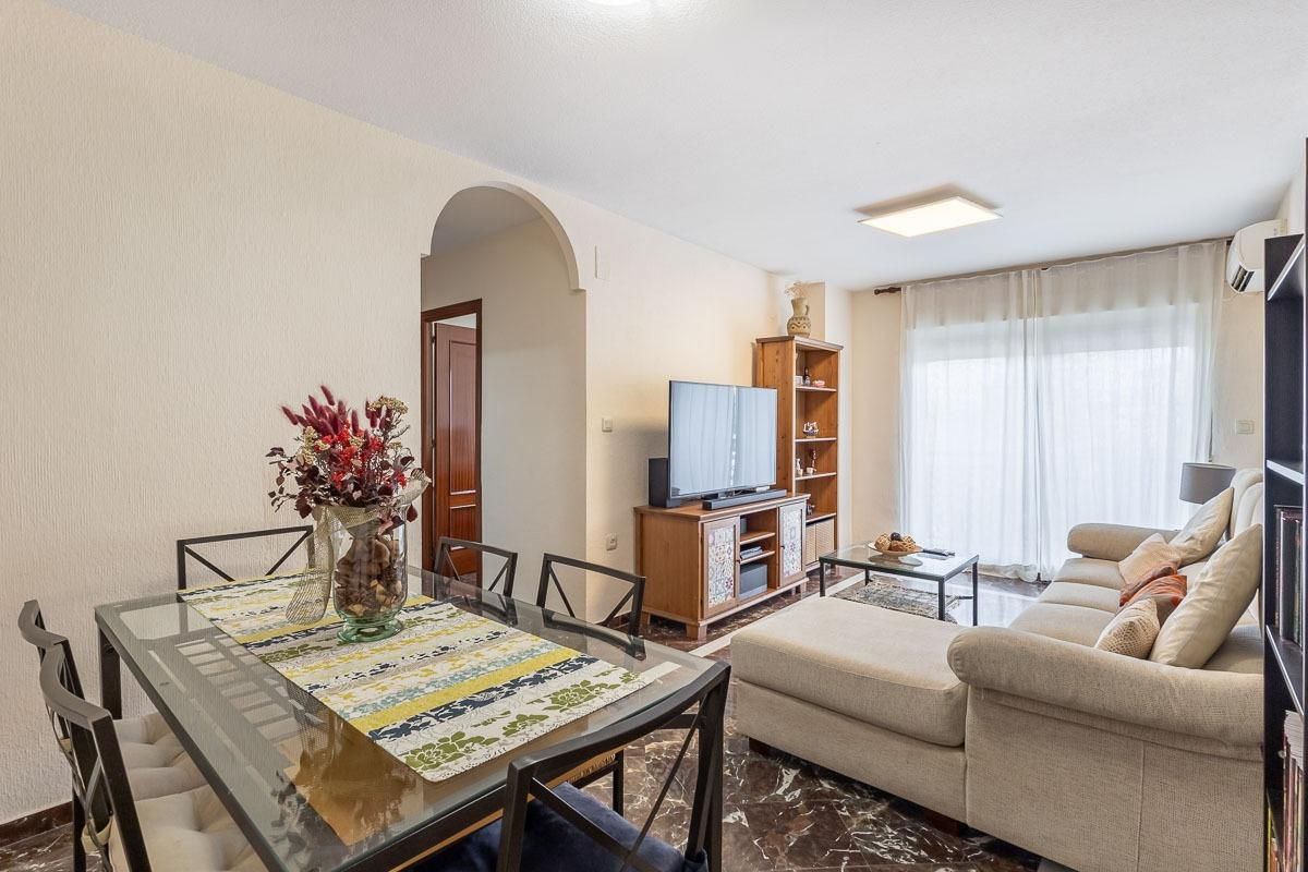 Living room of Flat for sale in  Granada Capital  with Heating, Private garden and Terrace