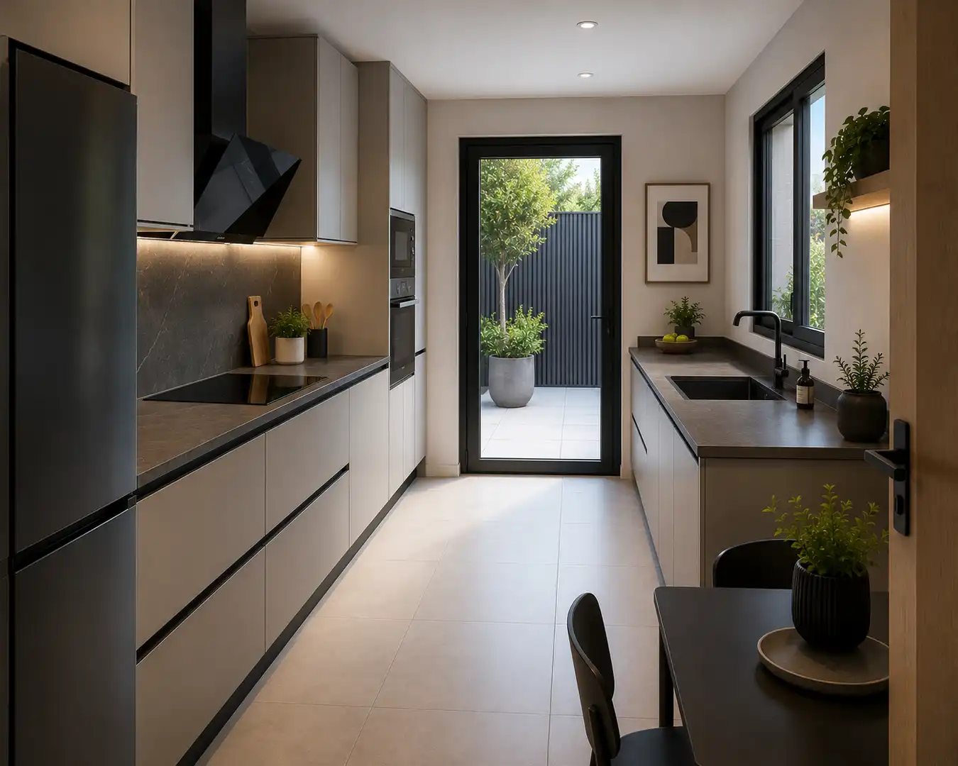 Kitchen of Flat for sale in Santa Coloma de Gramenet  with Air Conditioner, Heating and Terrace