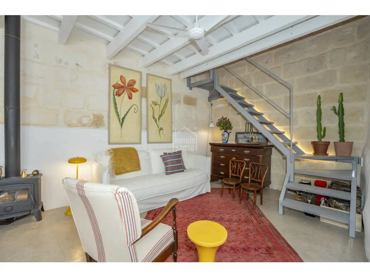 Sala de estar de Apartamento en venta en Alaior con Calefacción, Terraza y Amueblado