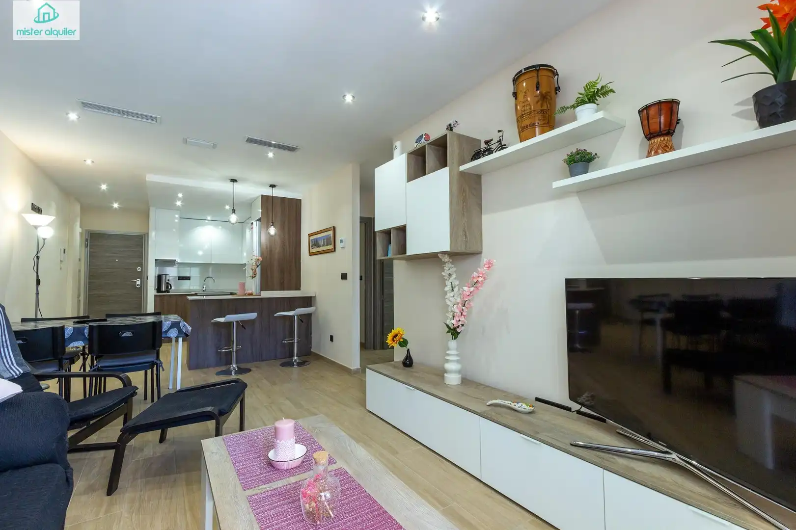 Sala de estar de Planta baja de alquiler en El Campello con Aire acondicionado, Calefacción y Jardín privado
