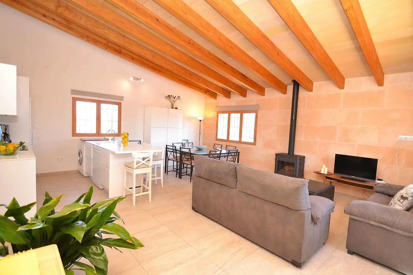 Living room of Country homes for rent in Llubí  with Private garden, Terrace and Swimming Pool