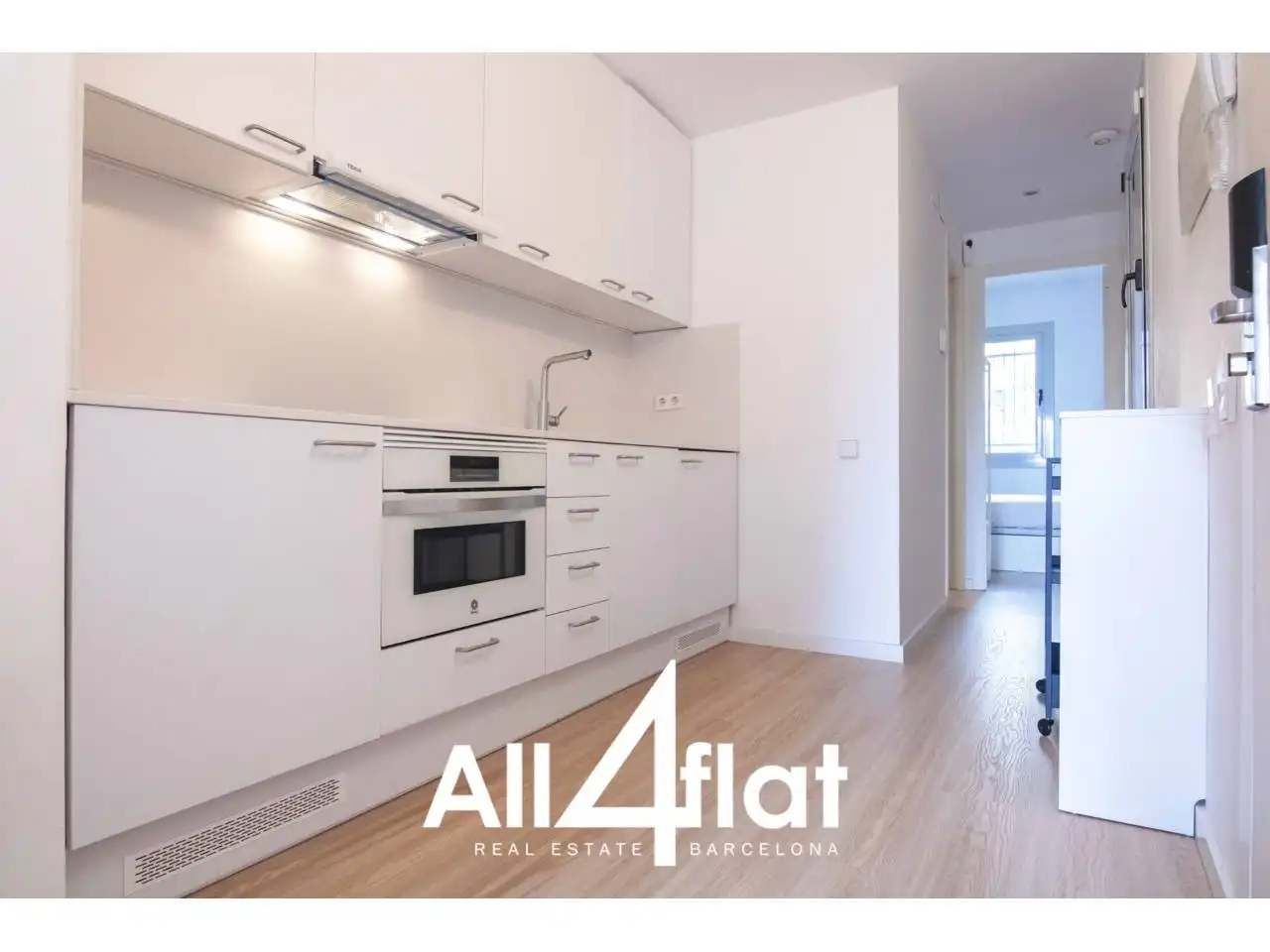 Cocina de Piso de alquiler en Barcelona con Aire acondicionado, Parquet y Amueblado