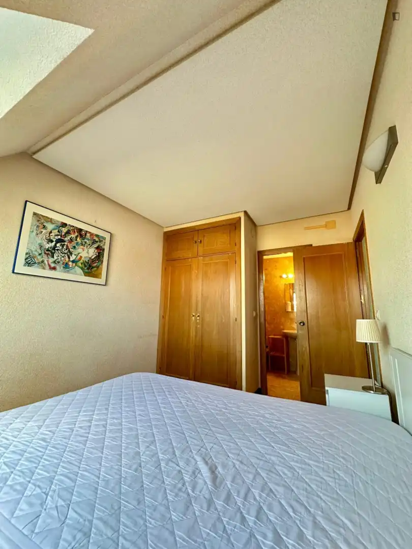 Dormitori de Apartament de lloguer en Madrid amb Calefacció, Moblat i Forn