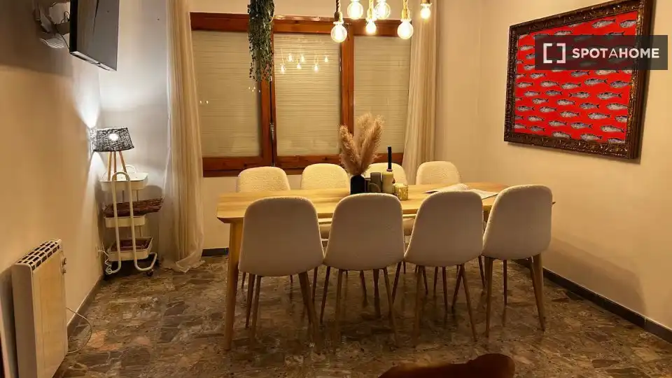 Esszimmer von Wohnung zur Miete in Cànoves I Samalús mit Klimaanlage, Heizung und Möbliert