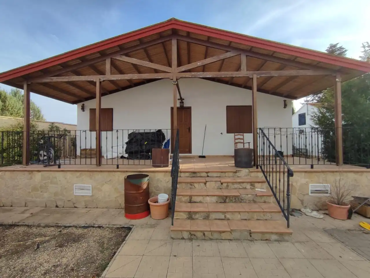 Vista exterior de Finca rústica en venda en Albacete amb Jardí privat, Terrassa i Piscina