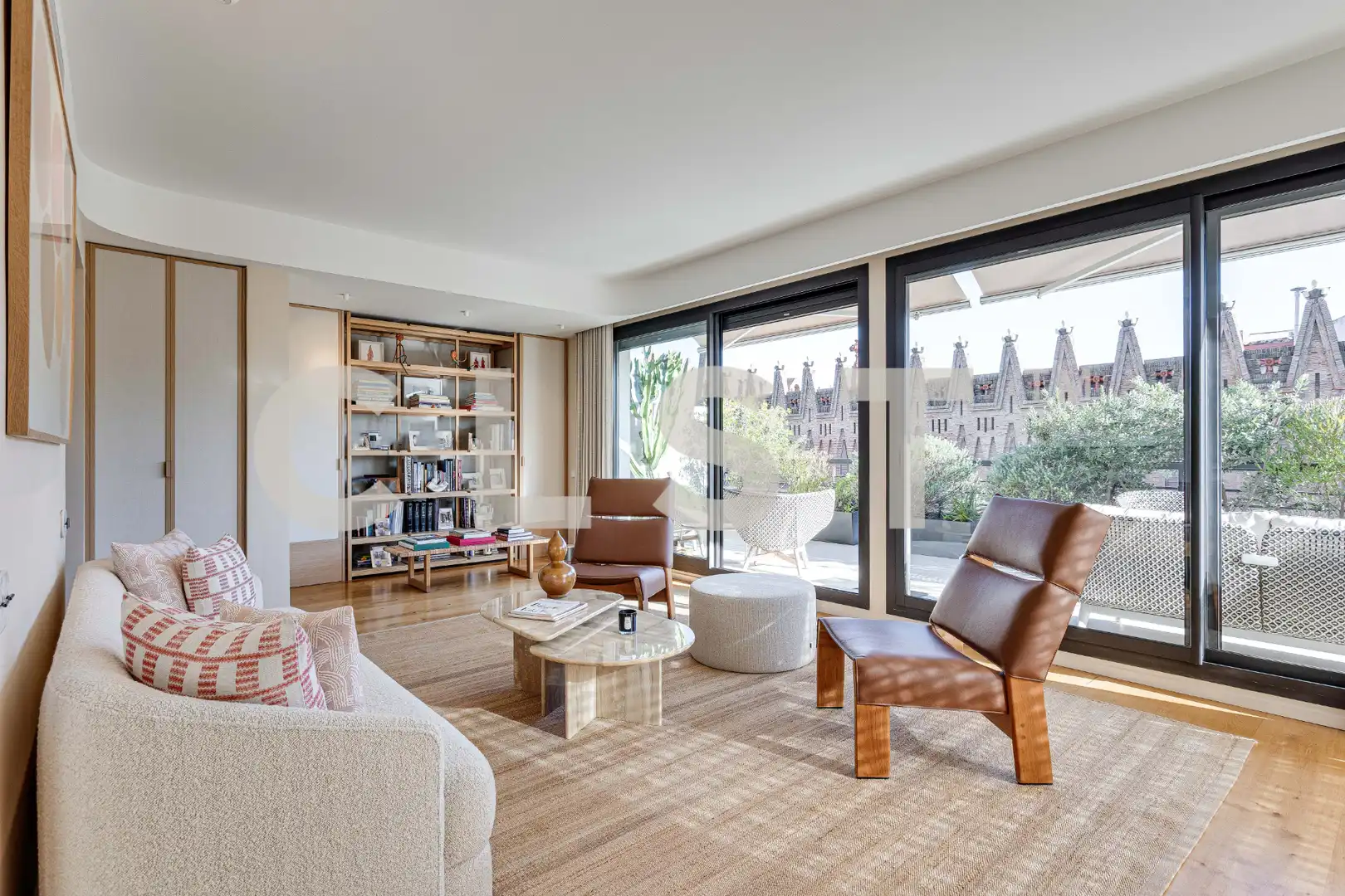 Wohnzimmer von Dachboden zur Miete in Barcelona mit Klimaanlage, Heizung und Parkett