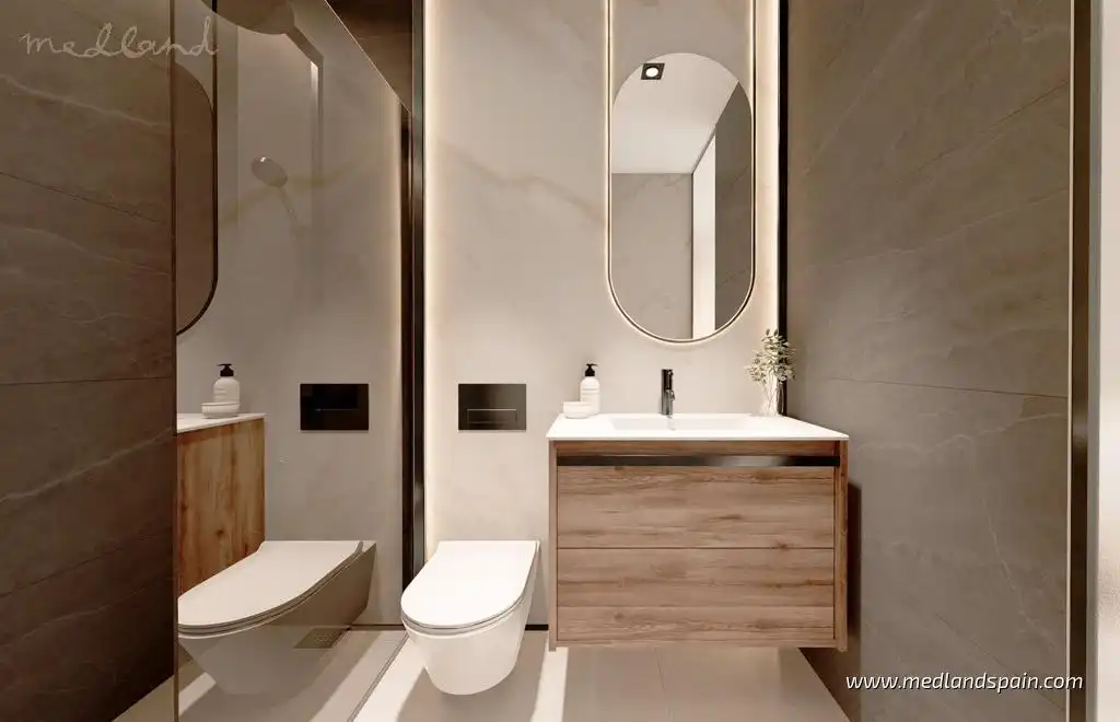 Baño de Apartamento en venta en Pilar de la Horadada con Aire acondicionado, Calefacción y Jardín privado