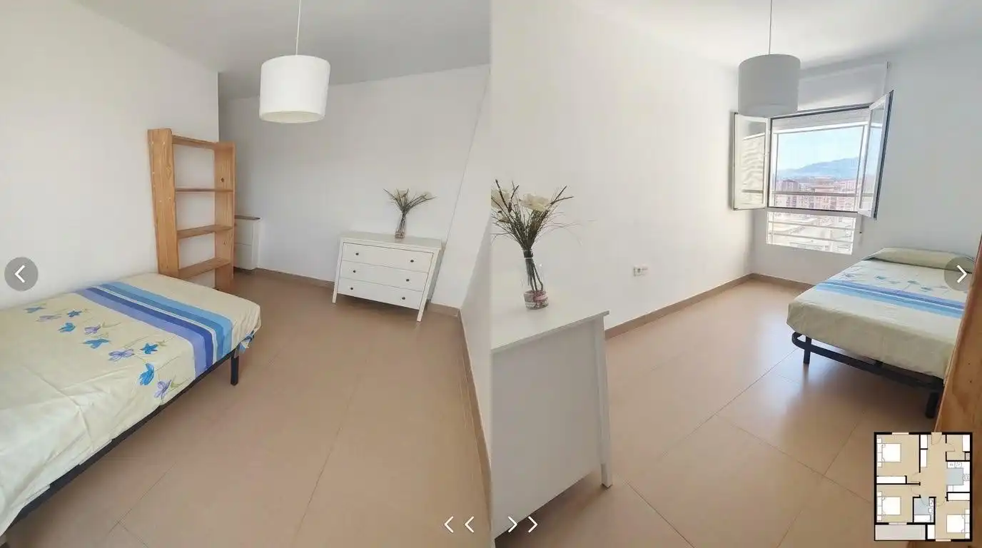 Bedroom of Flat for rent in Málaga  with Air Conditioner, Heating and Terrace