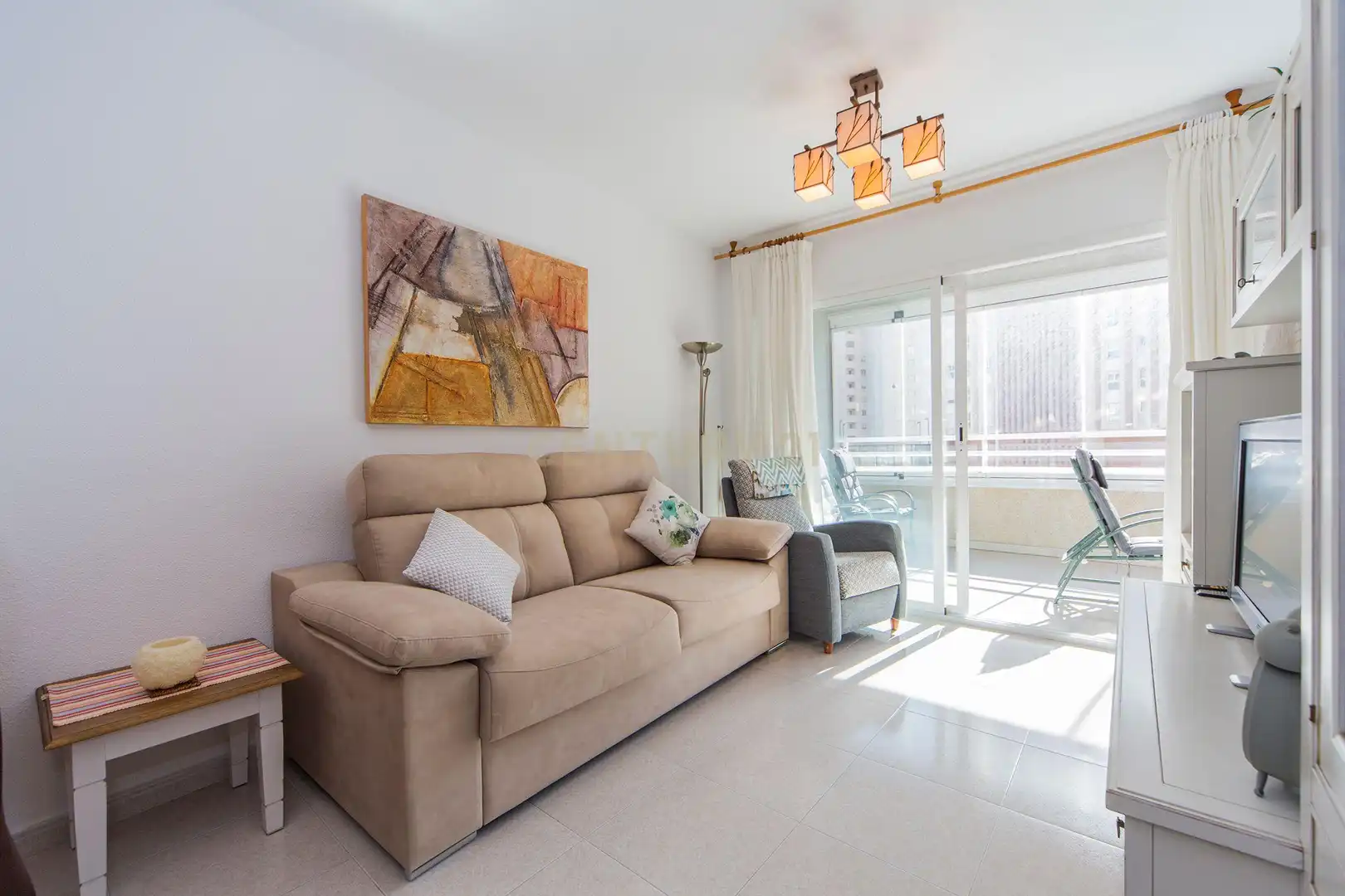 Wohnzimmer von Wohnung zur Miete in Calpe / Calp mit Klimaanlage, Möbliert und Waschmaschine