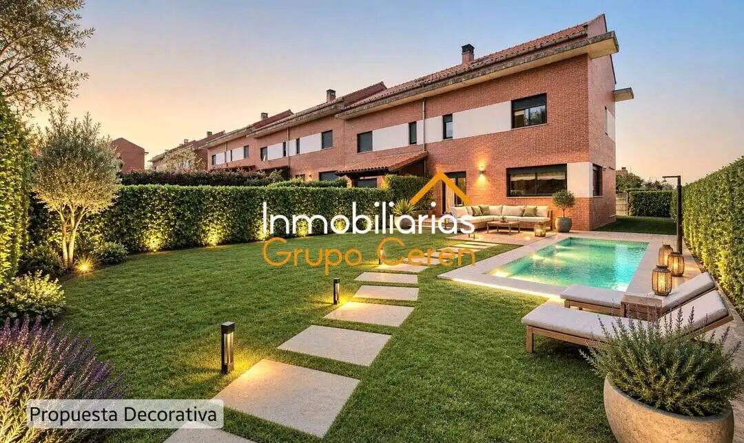 Außenansicht von Einfamilien-Reihenhaus zum Verkauf in Cirueña mit Heizung, Privatgarten und Terrasse