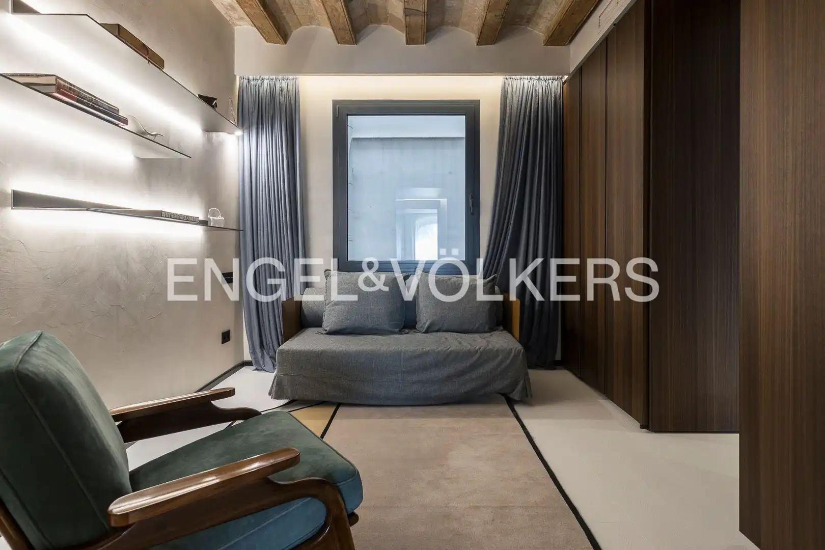 Wohnzimmer von Wohnung zur Miete in Barcelona mit Klimaanlage, Heizung und Parkett