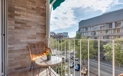 Balcony of Flat for sale in  Barcelona Capital  with Air Conditioner, Heating and Furnished