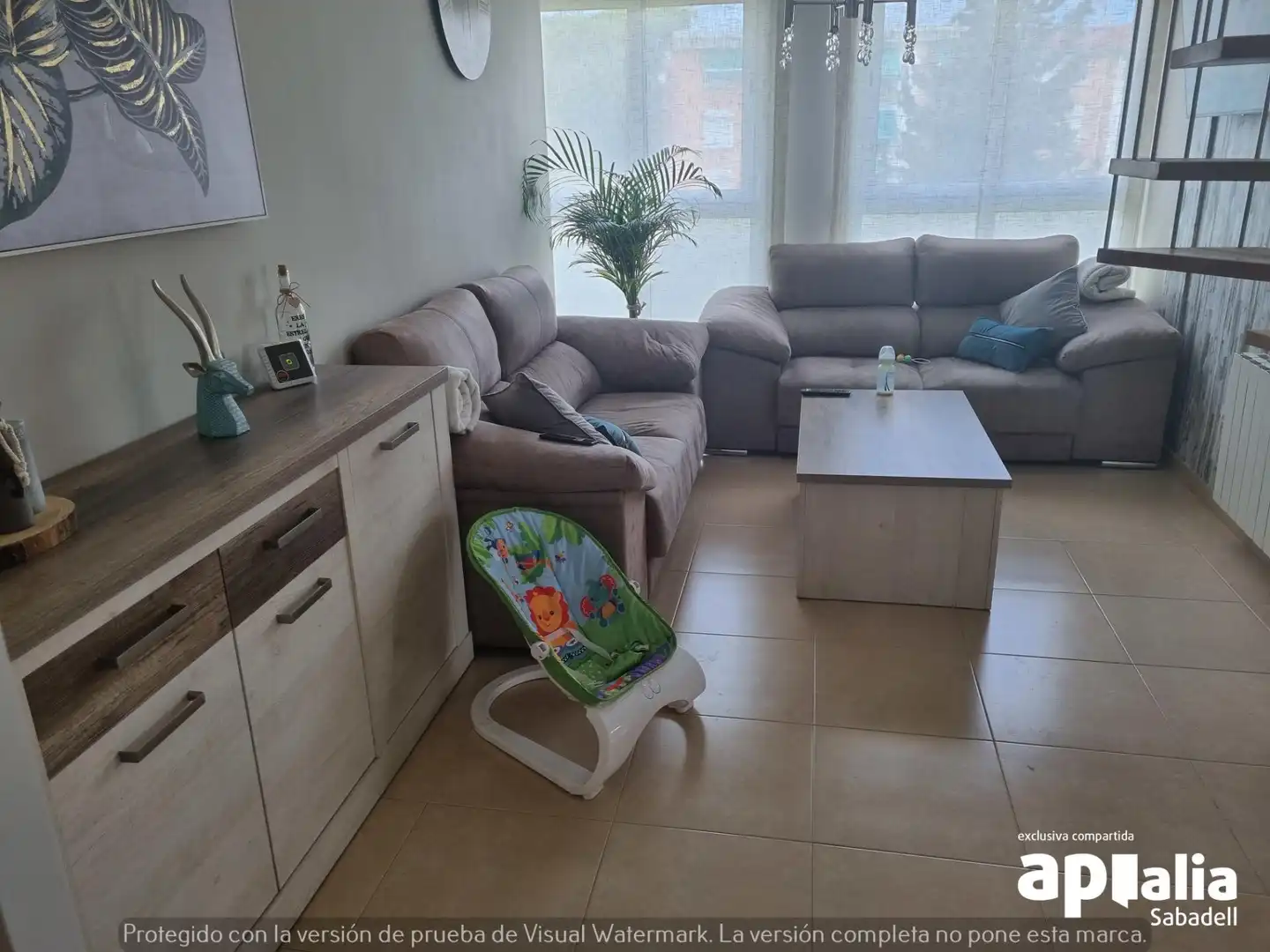 Living room of Attic for sale in Sabadell  with Heating, Terrace and Furnished