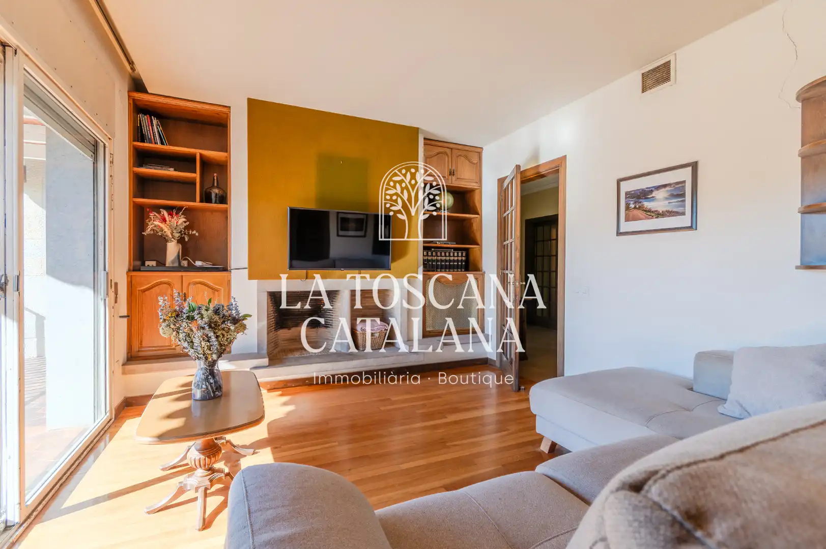 Sala de estar de Casa o chalet en venta en Caldes de Malavella con Calefacción, Jardín privado y Parquet